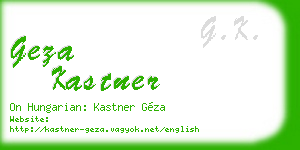 geza kastner business card