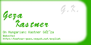 geza kastner business card